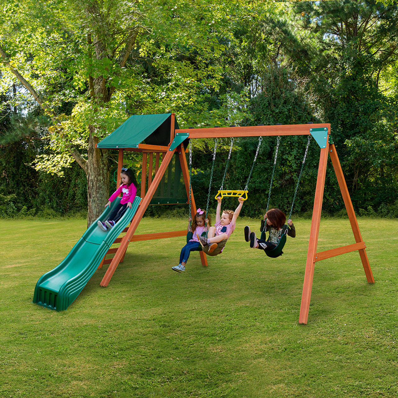Basic Free Standing Swingset w/ Slide